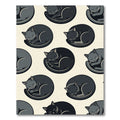 Minimalist Sleeping Black Cat Crescent Rug