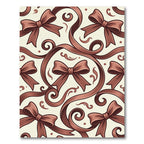 Elegant Chocolate Ribbon Knot Swirl Rug