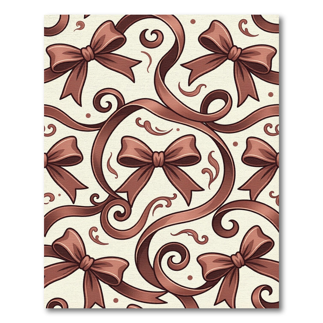 Elegant Chocolate Ribbon Knot Swirl Rug