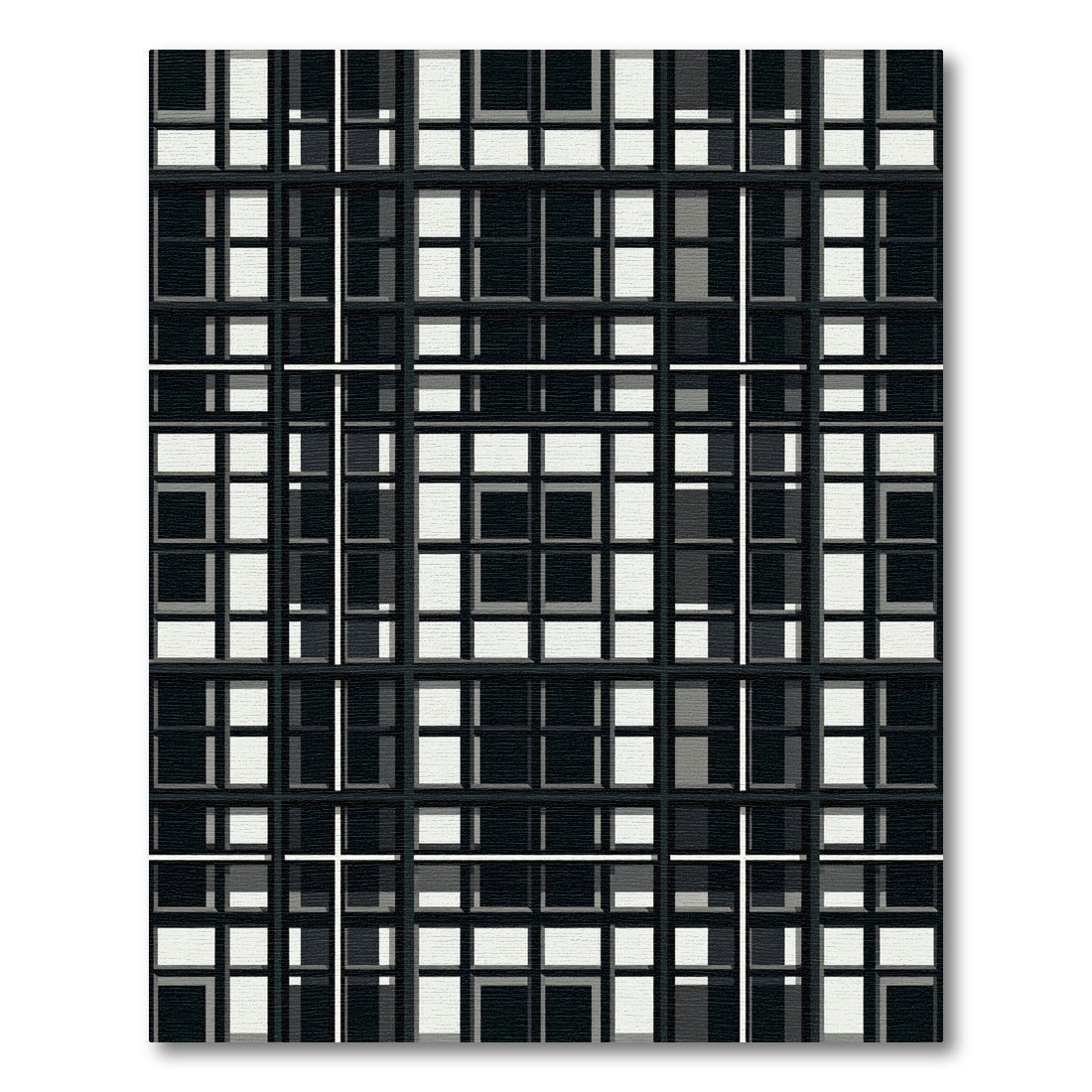 Monochrome Grid Crossing Cubes Rug