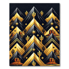 Golden Desert Mountain Abstract Rug
