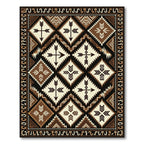 Geometric Brown Arrow Tribal Diamond Earthy Rug