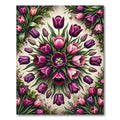 Vibrant Magenta Tulip Medallion Floral Rug