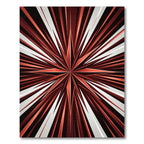 Crimson Starburst Radial Stripes Rug