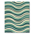 Teal Yellow Cream Flowing Lines Rug