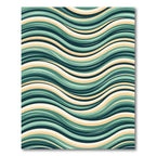 Teal Yellow Cream Flowing Lines Rug