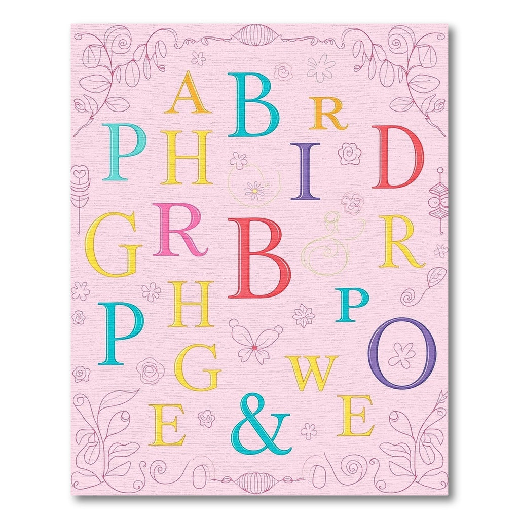 Colorful Alphabet Garden Whimsy Rug
