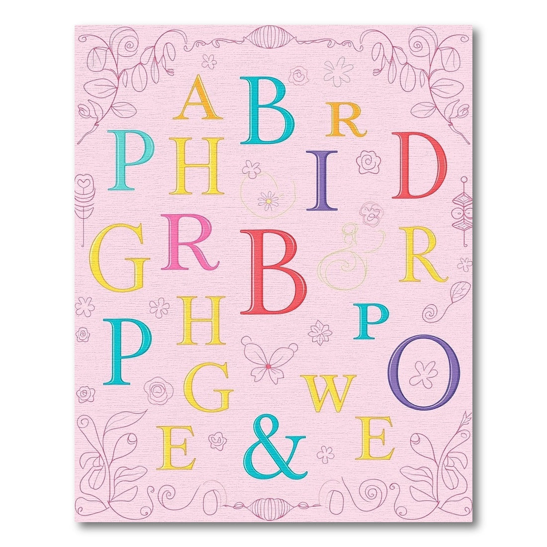 Colorful Alphabet Garden Whimsy Rug