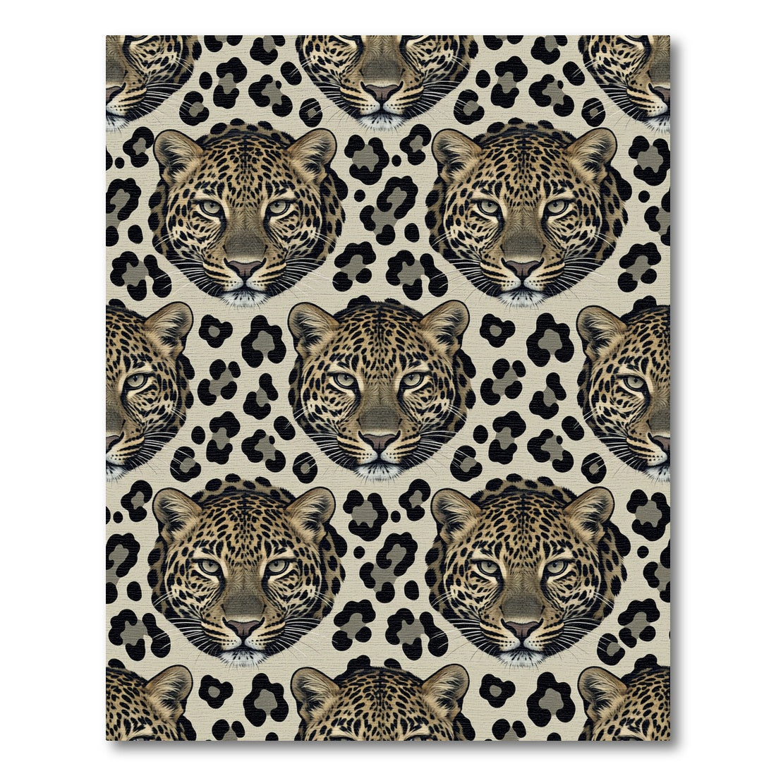 Leopard Spots And Faces Repeat Rug
