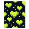 Neon Lime Pixelated Heart Constellation Rug