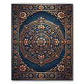 Antique Gold Floral Medallion Navy Rug