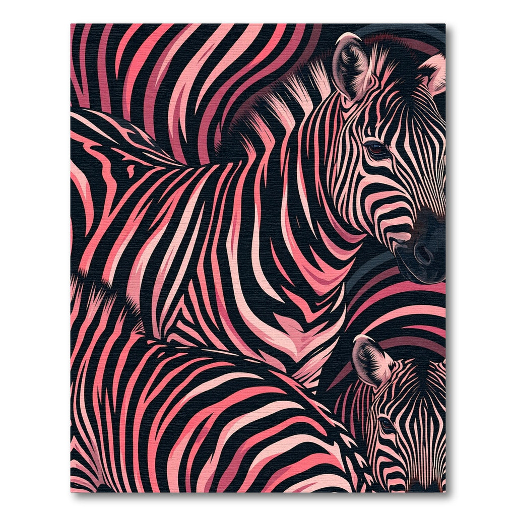 Vibrant Pink Striped Abstract Zebra Rug