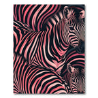 Vibrant Pink Striped Abstract Zebra Rug
