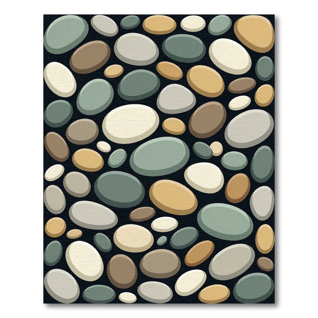 Natural Stone Pebbles Arrangement Rug
