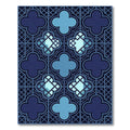 Dark Blue Quatrefoil Lattice Rug