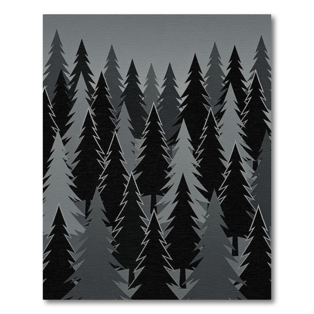 Monochromatic Forest Evergreen Trees Rug