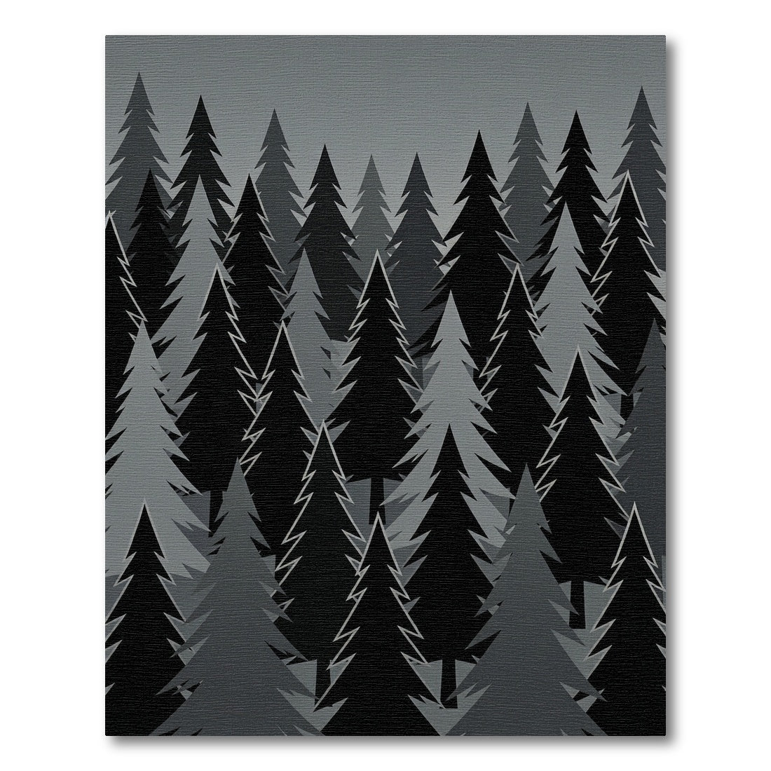 Monochromatic Forest Evergreen Trees Rug