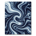 Midnight Navy Swirling Marble Wave Rug