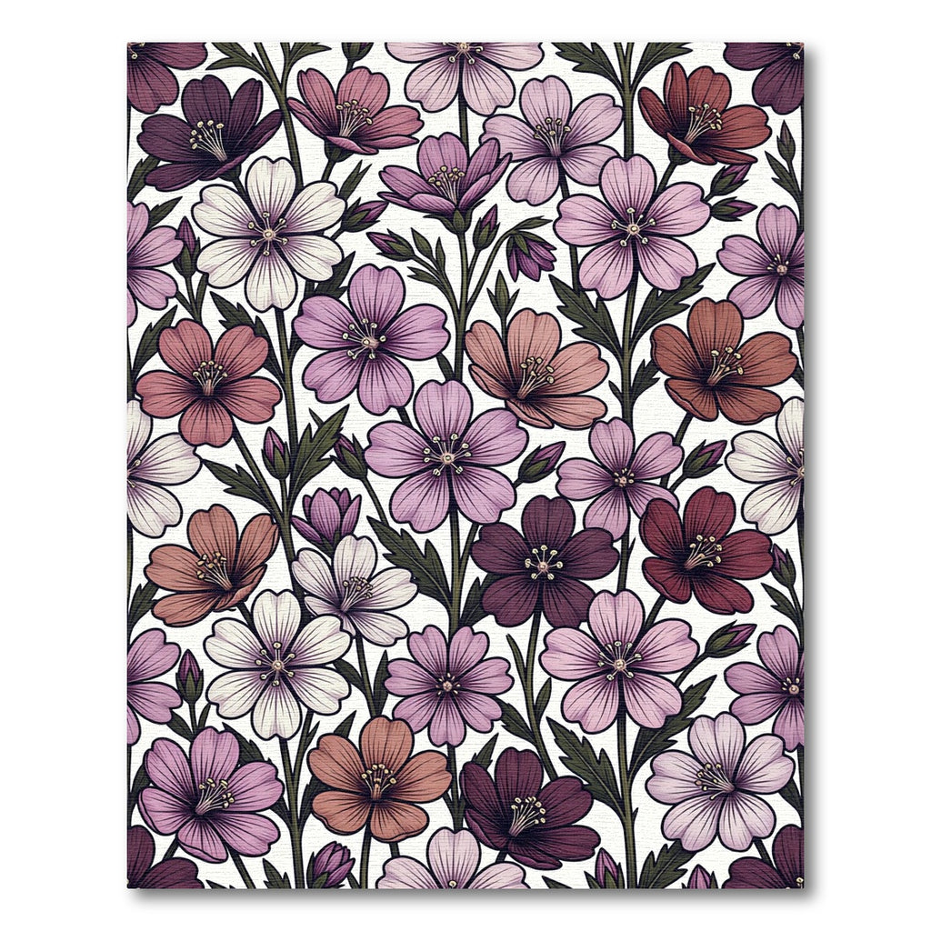 Muted Floral Garden Bloom Arrangement Rug