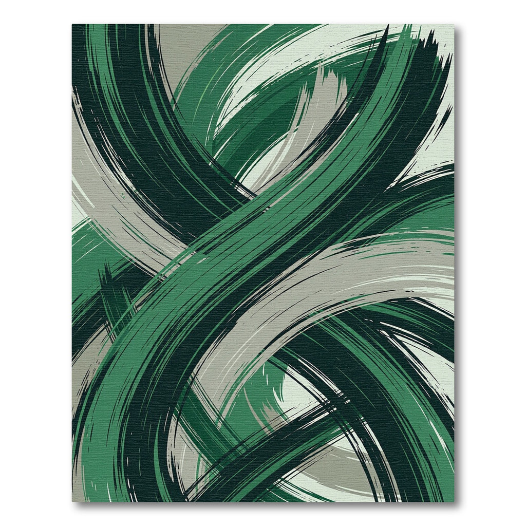 Deep Emerald Strokes Abstract Rug
