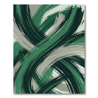 Deep Emerald Strokes Abstract Rug