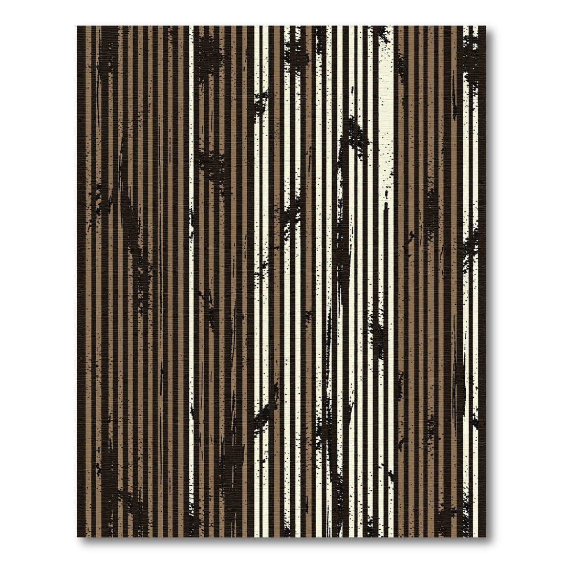 Earthy Grunge Vertical Stripes Rug