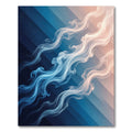 Blue White Swirling Vapor Stripes Rug