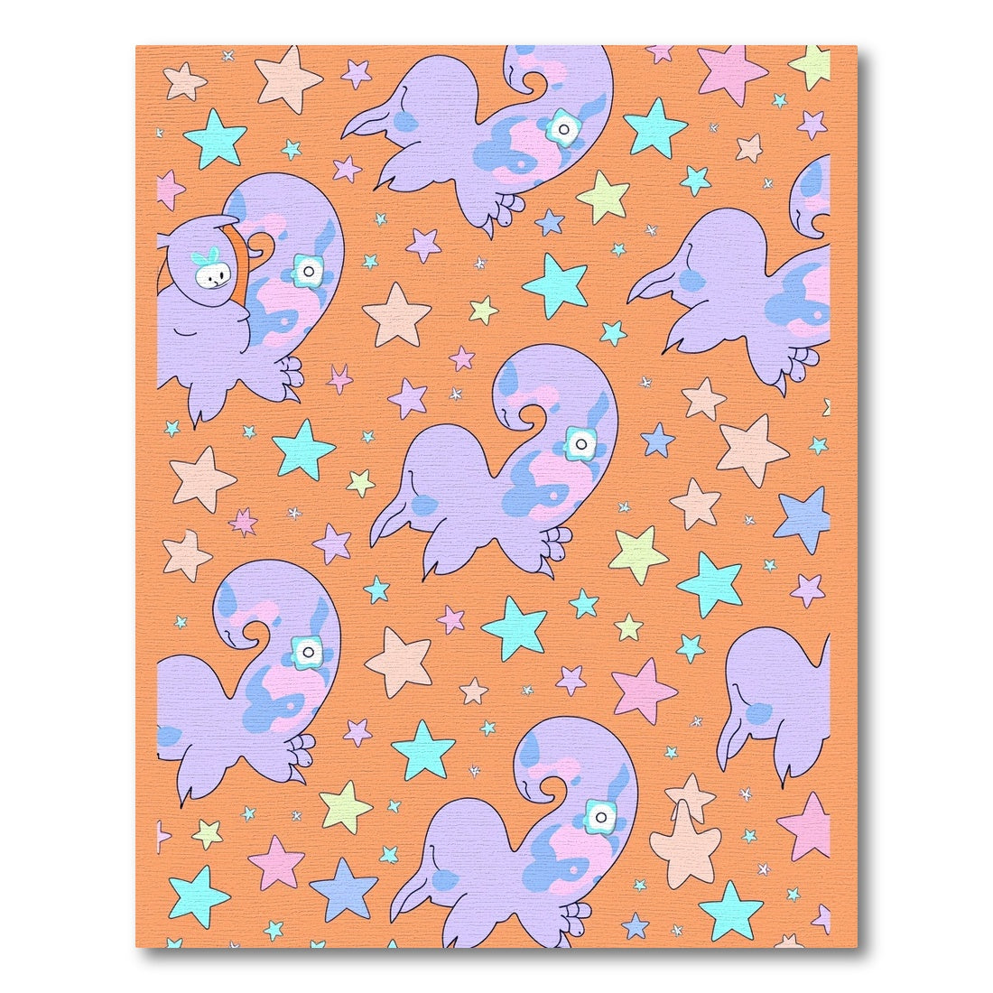 Pastel Purple Creature Starry Night Rug