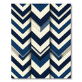 Navy and Cream Chevron Geometric Rug