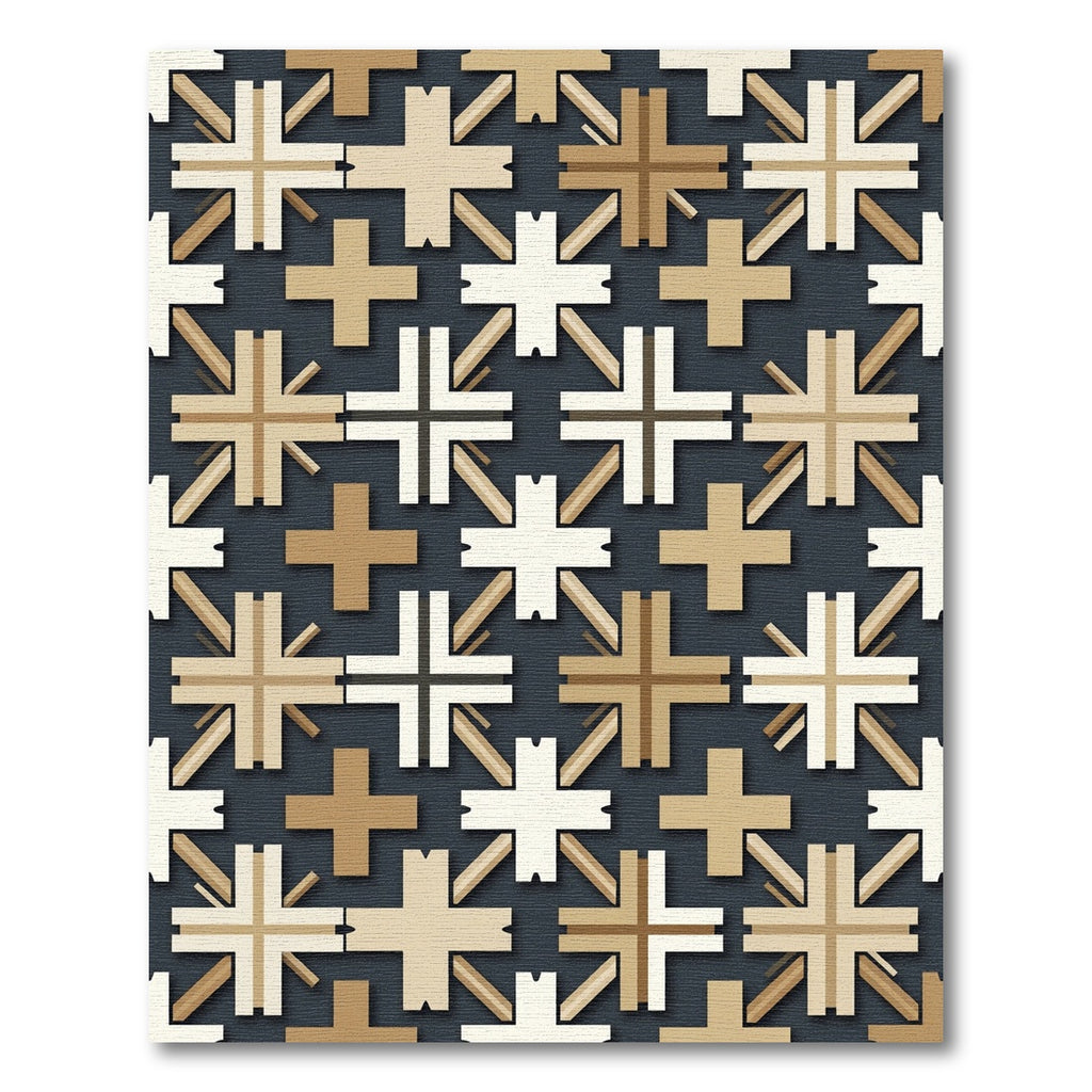 Neutral Tonal Geometric Starburst Rug