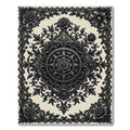 Gothic Black Rose Lace Medallion Rug