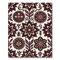 Deep Crimson Floral Medallion Composition Rug