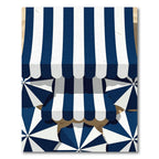 Navy and White Striped Beach Umbrellas Rug