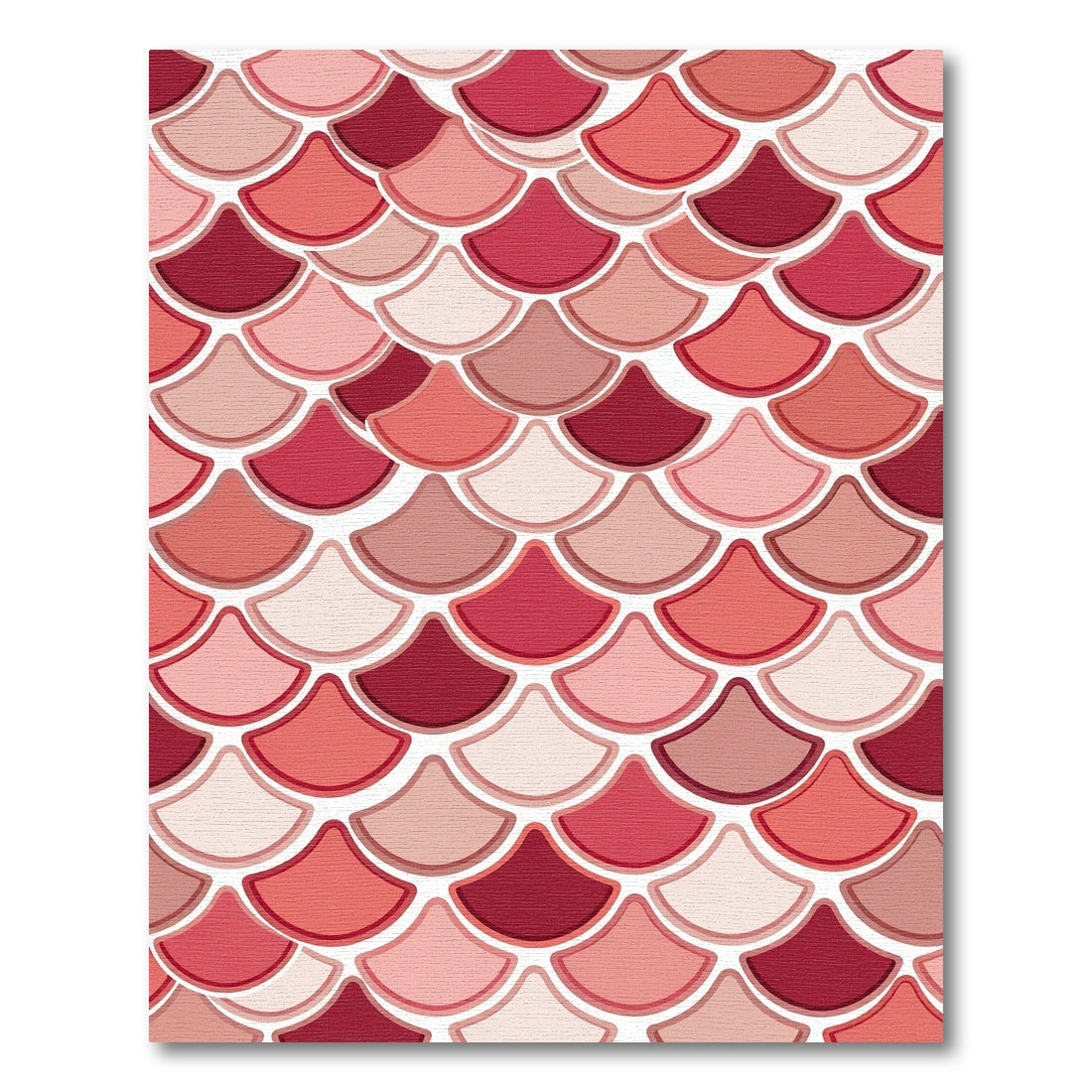 Soft Pink Scalloped Ombre Scales Rug