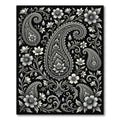 Elaborate Paisley Floral Monochrome Accents Rug