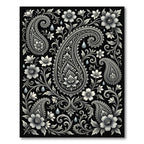 Elaborate Paisley Floral Monochrome Accents Rug