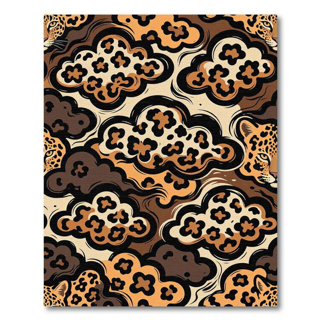 Leopard Clouds Abstract Contemporary Rug