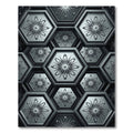 Gray Hexagonal Floral Embossed Rug