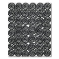 Monochromatic Black Swirling Spiral Illusion Rug