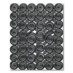 Monochromatic Black Swirling Spiral Illusion Rug
