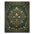 Ornate Golden Acanthus Dark Emerald Foliage Rug