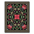 Red Green Black Whimsical Creature Rug