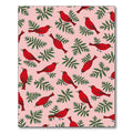 Red Cardinal Evergreen Bough Pattern Rug
