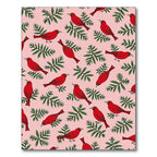 Red Cardinal Evergreen Bough Pattern Rug