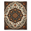 Elegant Burnt Orange Floral Medallion Rug