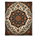 Elegant Burnt Orange Floral Medallion Rug