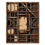 Industrial Brindle Rusty Grid Rug