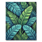 Lush Tropical Teal and Lime Foliage Rug