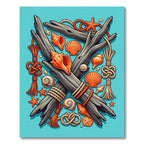 Coastal Driftwood Seashell and Rope Accent Rug