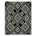 Monochrome Ikat Diamond Geometric Art Rug